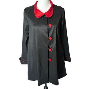 Song & Sung by Design Today Red & Black Asian Inspired A-Line Jacket